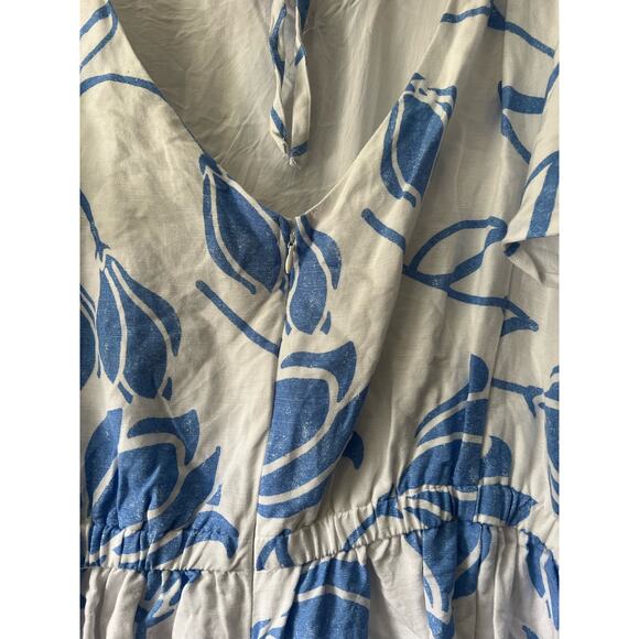 Lane Bryant Womens Flutter-Sleeve Tie-Back Floral Linen Blend Midi Dress Size 24 - Picture 13 of 14